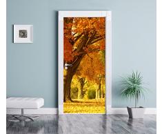 bellissimo paesaggio autunnale come Murale, Formato: 200x90cm, telaio della porta, adesivi porta, porta decorazione, autoadesivi del portello