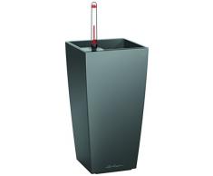 Vaso in Resina per Piante Lechuza Maxi Cubi Set Completo - Antracite Metallico