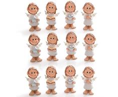 Logbuch-Verlag - 12 mini angioletti custode, 4,5 cm, per comunione, Natale, cresima, battesimo, come decorazione da tavolo, bomboniera