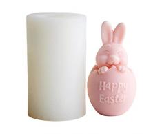 Stampo in silicone per coniglietti pasquali, stampo 3D a forma di uovo di Pasqua, candele fai da te, stampo in resina epossidica, candele per aromaterapia, cera, saponi.