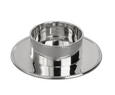 2 ottone candeliere con bordo perl nichelato lucido 30/115 mm (argento metallizzato)