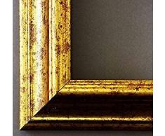 Artecentro Cornice Dorata per Quadri - Oro/Colore con o Senza passepartout in Legno-Varie Misure (Oro, 50x70)