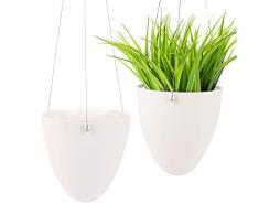 Ulikey 2Pcs Porta Piante da Appendere di Plastica, Fioriere Sospese, Piante Vasi Sospesi, Vaso per Pianta a Muro, Vasi da Fiori Sospesi, Fioriera Sospesa da Interno per Balcone, Giardino