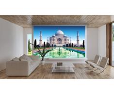 GREAT ART Fotomurale –Taj Mahal – Attrazione Mondiale Must See Decorazione Meraviglia del Mondo Tempio Cattedrale Religione Agra India Cultura Carta da Parati 210 x 140 cm