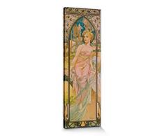 1art1 Alphonse Mucha - Orari del Giorno, La Mattina, 1899 Stampa su Tela (90 x 30cm)