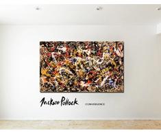 Giallobus - Quadro già intelaiato Pronto da Appendere - Stampa su Tela Canvas - Astratto Fiori Papaveri - Quadri Moderni per arredo casa Design - Vari Formati XXL - 100x60 cm