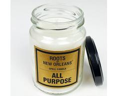 Roots Candle All Purpose - Candela magica in vetro con istruzioni rituali dettagliate (lingua italiana non garantita), per tutti gli usi, Hoodoo, Voodoo, Conjure