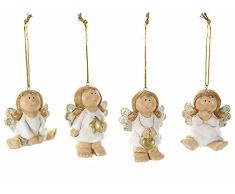 Angioletti Natalizi per Decorare lAlbero di Natale in Ceramica Decorazioni Natalizie da Appendere Confezione da 12 Angioletti