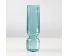 Z&y GLAA Vaso Vetro Trasparente Semplice Decorazione da Tavolo Soggiorno Arti Arti Decorative Floreali-Blue