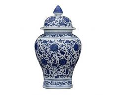XXF-Shop. Vasi for la decorazione Antiqu Vintage fioriera di ceramica cinese Vaso Vecchio Mondo Vintage blu e bianco floreale in ceramica Giardino Vasi squisito disegno del modello del tradizionale So