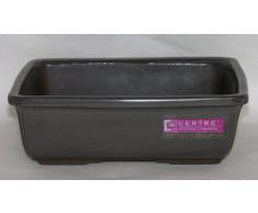 Vaso bonsai rettangolare in gres 9005 - cm.13X10 Sm Tortora -CERTRE