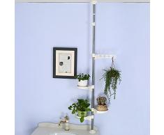 Baoyouni interni porta vaso da fiori Holder display rack Tension palo in acciaio INOX asta decorativa con mensola, Ivory, 4-layer, H (90-140cm) H(135-185cm)