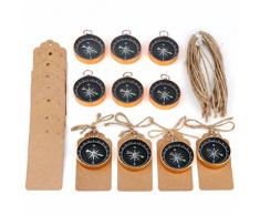 TOYMYTOY Compass Decorazione a sospensione 10Pcs - Bomboniere personalizzate per feste di compleanno