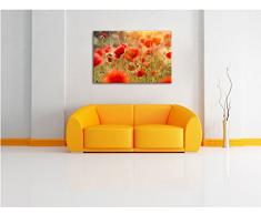 Papaveri su tela, Immagini XXL completamente incorniciati con grandi cornici di cuneo, foto muro Stampa artistica con cornice, più economico di pittura o foto, senza manifesti o poster, Leinwand Format:120x80 cm