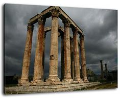 Antico tempio di Atene Formato: cm 60x40 dipinto su tela-coperte, enormi Foto XXL completamente finito e incorniciate con barella, incorniciatura sulla foto parete con cornice, più conveniente che la pittura o l'immagine, senza manifesti o poster