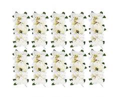 BLOSMON Fiori Finti Decorazioni Centrotavola Matrimonio 10 Pezzi Bianco Pannelli Rose Fiori Artificiali per Decorazioni Casa Flowers Finte per Addobbi Centro Tavola Moderno per Soggiorno