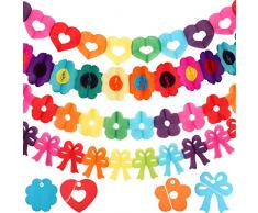 EKKONG Ghirlande di Carta Multicolore, Ghirlanda di Carta Colorato, 4 Pezzi, 3 Metri, Ghirlande di Carta, per Festa di Compleanno, Carnevale, Matrimonio, Laurea, Battesimo (B)