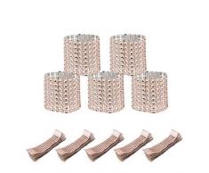 CattleyaHQ 50 portatovaglioli scintillanti, anelli portatovaglioli, sedie, con fibbie lucide, decorazioni per feste, matrimoni, eventi, feste (oro rosa)