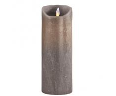 Sompex Flame Candela Elettrica, a LED, in Vera Cera, Controllabile a Distanza con Timer, 8 x 23 cm, Grigio Talpa, 36542