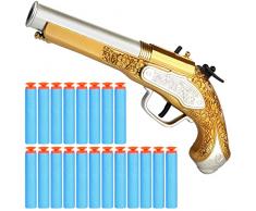 Pistola da Pirata per Bambini - Pistola Giocattolo con 20 Freccette in Schiuma Morbida, Pirata Costume Accessorio per Carnevale, Travestimenti e Feste