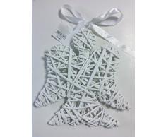 DECORZIONE NATALE PENDENTE IN VIMINI ANGELO CM20X28 COL. BIANCO INTRECCIATO