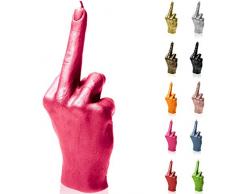Candellana Candela in Forma di Un Dito Medio | FCK | Altezza: 20 cm | Rosa Scuro | Durata: 30 Ore | Dimensioni di Una Mano Reale | Fatta a Mano nell’UE