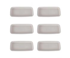 Happyyami 6Pcs Plastica Sottovaso Rettangolare Vassoi Raccogligocce 24X11cm Di Fiori Pianta Giardino Vassoio Dacqua Per Vasi Davanzali Finestra Scaffale Di Fiori Piattino