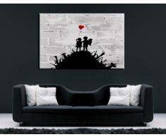 Graffiti "Banksy" stampa su tela 120 x 80 cm - quadro teren! Stampa già montata sul telaio! Pop Art quadro Kunstdrucke, tele, immagini per decorazione - decorazione/Top "Banksy{200}" Streetart tele