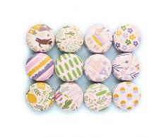 LLS Organizzatore di stoccaggio Mini Tin Box - 12pcs / 72pcs Mini Fiore Elegante Contenitore di Latta Fai da Te Candela Jar Balm Rotonda Svuotare Lipstick Case Stoccaggio di Articoli Vari