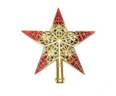 Puntale per albero di Natale, graziosa e brillante decorazione a forma di stella