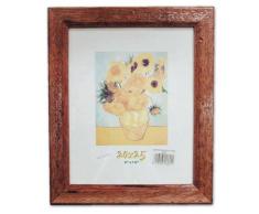 Cornice in legno Noce Antico 20X25 Quadro con Lastra in Vetro per Poster