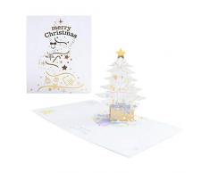 TSBB 3D Pop-up Albero di Natale Castello Biglietti dauguri Cartoline di Compleanno Inviti