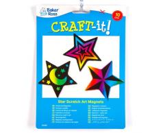 Calamite scratch art a forma di stella per bambini, da decorare e personalizzare a Natale - Set gioco creativo natalizio fai da te per bambini (confezione da 1)