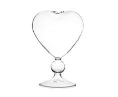 unknows Vaso da fiori a forma di cuore, vaso da fiori in vetro a forma di cuore, vaso da scrivania in piedi vaso