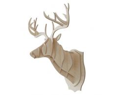 Puzzle 3D Tridimensionale Con Motivo Animale Testa di Cervo o Cerbiatto in Legno di Betulla Rudolph La Renna Accessorio Periodo Natalizio Casa Ufficio Camera Bambini Decorazione da Appendere al Muro Gioco da Tavolo Giocattolo (Large: