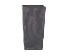 Prosperplast Vaso alto 19 L Urbi Square Effect in plastica con serbatoio in colore antracite, 44,9 (altezza) x 24 (profondità) cm