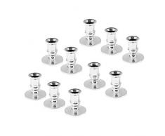 Fairy Tale Shop Candelieri Portalumini Portacandele Candelabriportacandele in Plastica da 10 Pezzi Portacandele di Base con Colonna Conica Portacandele in Argento