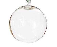 Palla ornamentale in vetro soffiato trasparente, sfera decorativa da appendere diametro 6 cm di Oberstdorfer Glashütte