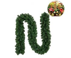 iBaste 2.7M / 106Ghirlanda di Pino Artificiale Corona di Natale Corona di Natale in Rattan Decorazione Natalizia