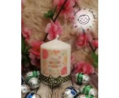 Candele Pasqua, segnaposto set 5 candele decorate a mano