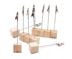 Toyvian 10PZ Porta Segnaposto Clip per Foto Portafoto con Supporto di Legno