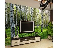 Betulla Foto Carta Da Parati 3D Natura Paesaggio Murale Soggiorno Camera Da Letto Divano Tv Sfondo 3D Carta da parati fotomurali poster murale Soggiorno camera letto carta-200cm×140cm