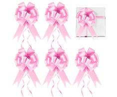 Prmape 30 PCS Fiocchi Auto Matrimonio Rosa Coccarde Bianche Matrimonio Fiocco Matrimonio auto per Natale, Matrimoni, Feste, San Valentino Decorazione e Compleanno