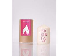 Kerzilein – Flacone Frohe Pasqua – Tubo – Rosa – Candela con Confezione Decorativa – Durata: Circa 18 Ore