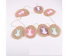Baanuse Pasqua Coniglietto Decorazioni, Easter Bunnies Bunting, Egg Hunt Party Decoration, Burlap Rabbit Garland Banner