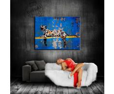 'BANKSY Arte Su tela 100 x 70 cm K. poster. Immagine già montato su telaio. Pop Art pittura arte stampe, quadri, Immagini Per La Decorazione - Decorazione/Top 100 " Banksy immagini - Graffiti/Street Art Arte stampe