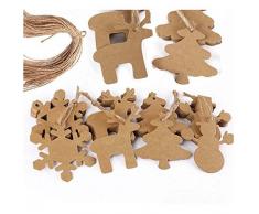Tinksky 100pz Ornamenti albero di Natale Natale fiocco di neve pendenti Natale ornamenti albero partito decorazione cavo da 20M