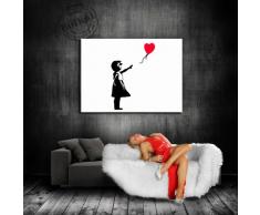 'Graffiti "Balloon Girl" "Banksy" stampa su Leinwand – Quadro 60 x 40 cm K. Poster. Tela già su telaio. Pop Art dipinto stampe artistiche da parete, immagini, immagini per decorazione – decorazione/immagini da parete Top 200 "Bansky Streetart