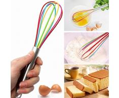 Dpolrs Acciaio Inossidabile Mano Shank Uova Colorate in Silicone Sbattere Miscelatore della Cucina Frullino