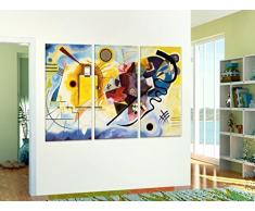 1art1 Wassily Kandinsky - Giallo Rosso Blu, 1925, 3 Parti Stampa su Tela (180 x 120cm)